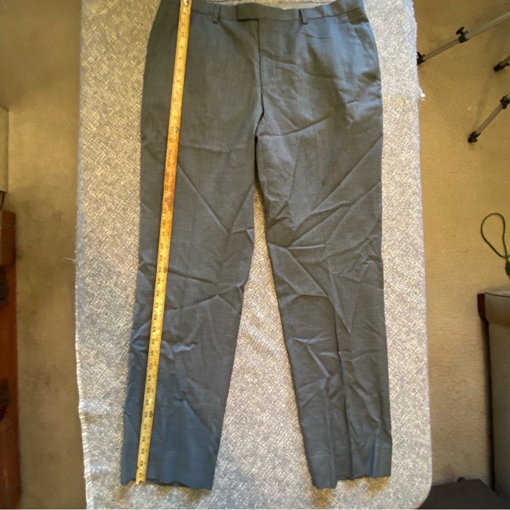 Hugo Boss Wool Pants size 38R 38x32 Gray Slacks Stain on Leg